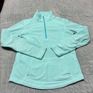 Tekgear Waffle Sweatshirt, 1/4 Zip, Teal, Thermal, Running, Altheisure, Size XS